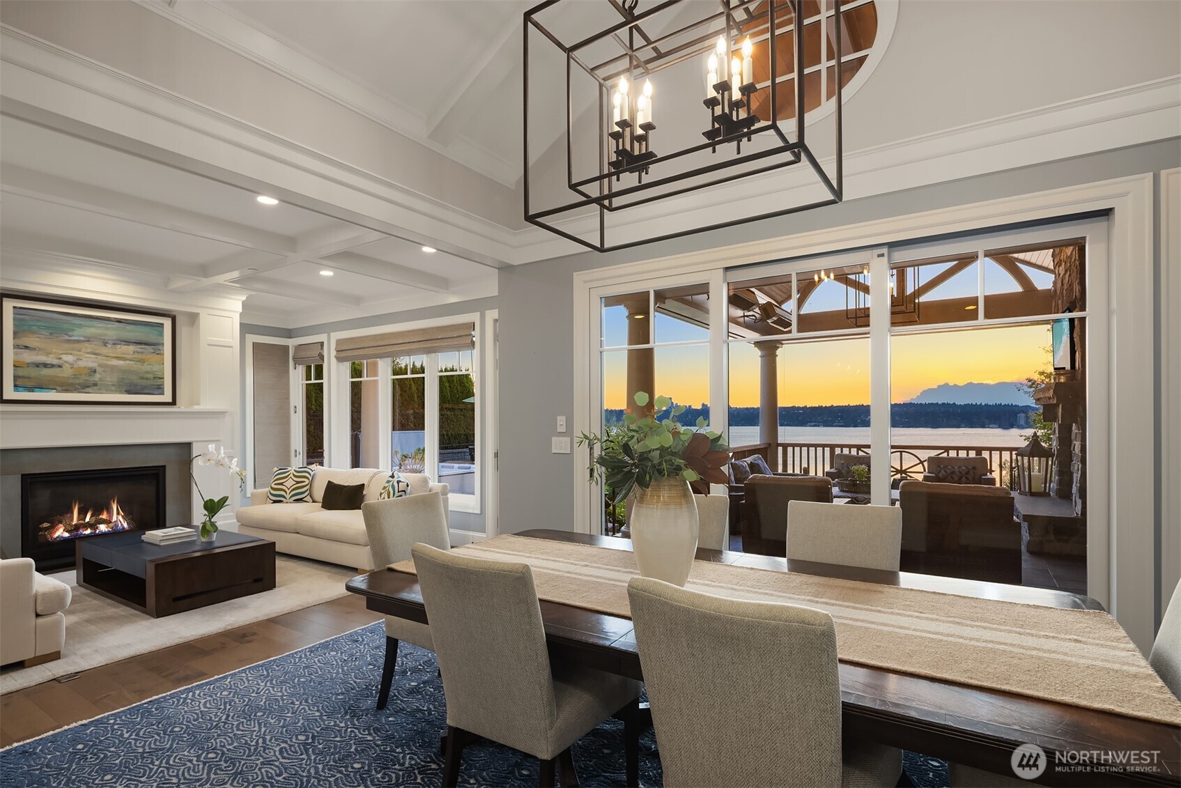 2409 Evergreen Point Road Medina, WA 98039 - Photo 8 of 40 a view of a dining room with furniture window and outside view