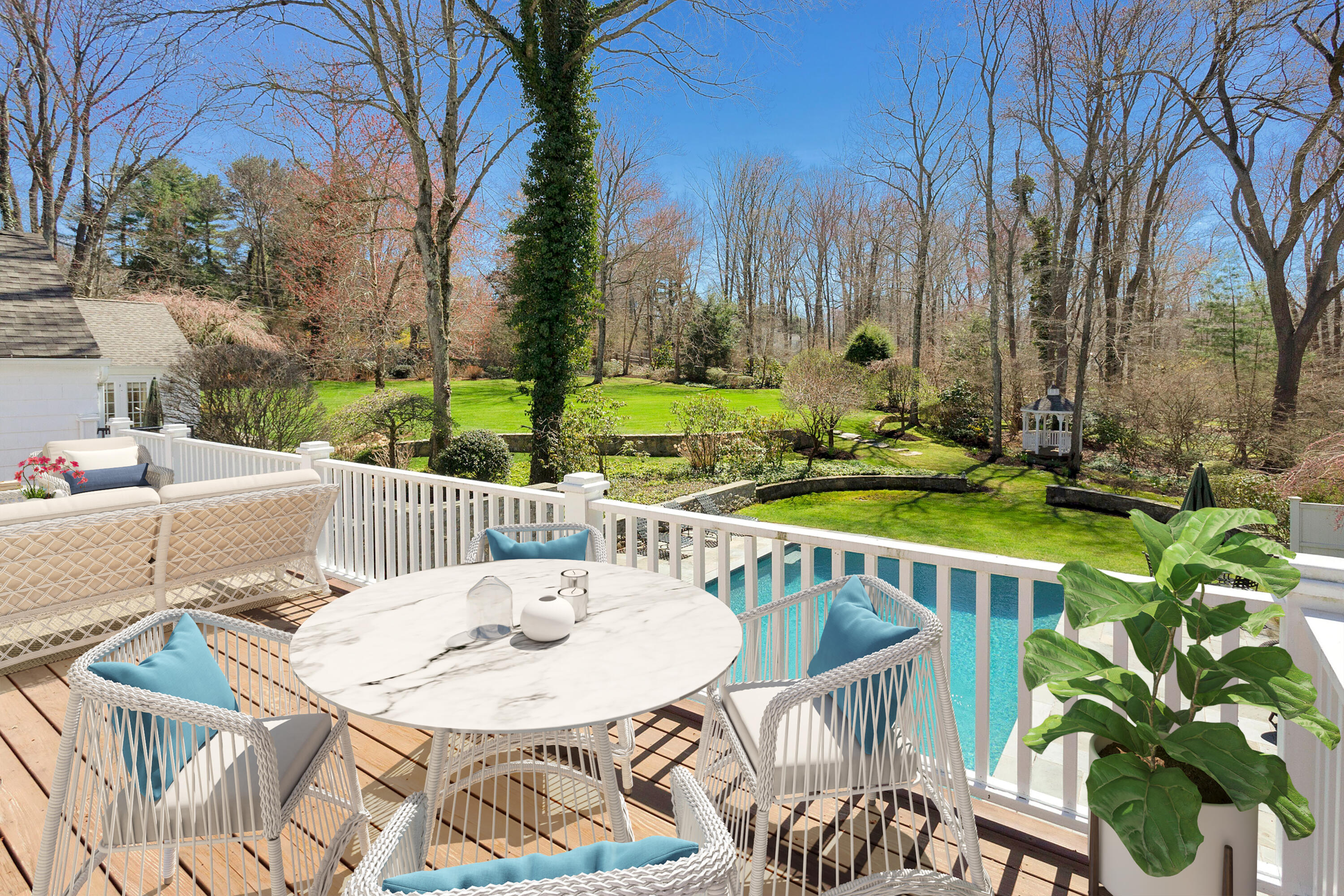 16 Half Mile Road Darien, CT 06820 - Photo 30 of 59 a view of a chairs and table in the patio