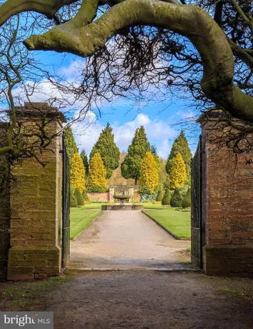 a dining room with furniture a fireplace and wooden floor