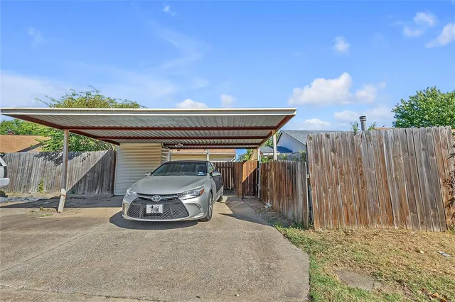 a view of car parked in garage