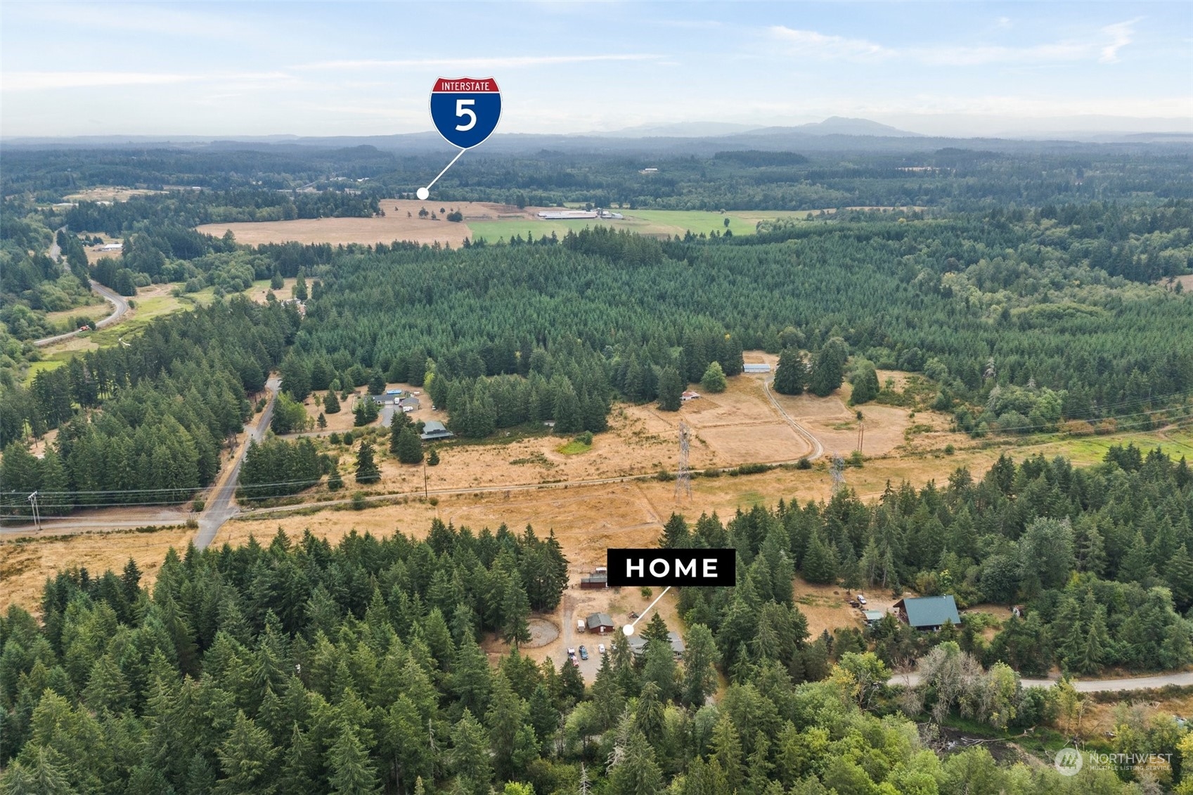 13434 Marcon Lane Southwest Rochester, WA 98579 - Photo 36 of 38 a view of a town with mountains in the background