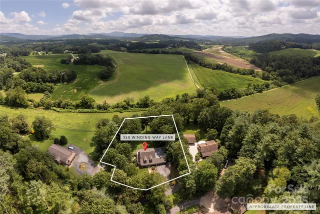 an aerial view of a house with a lake view