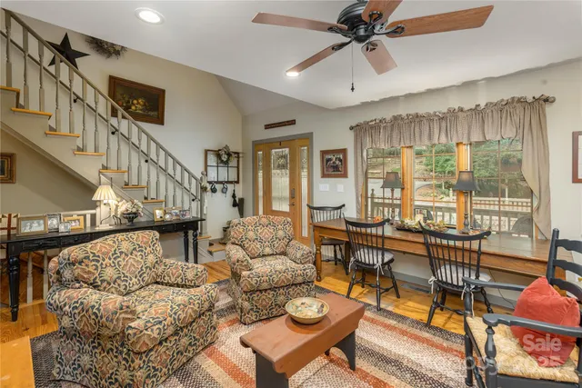 a living room with furniture