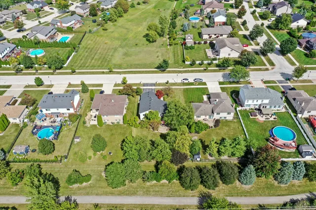 an aerial view of multiple house