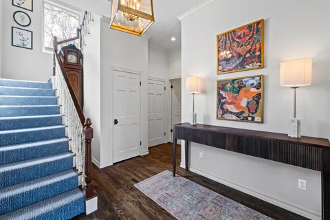 a view of a room with a furniture and closet