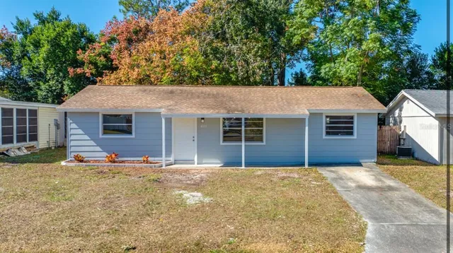front view of a house and a yard