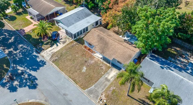 an aerial view of a house