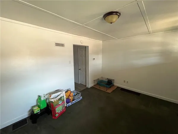 an empty room with toys