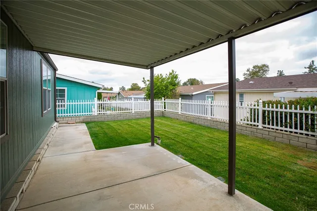 a view of a porch with a backyard