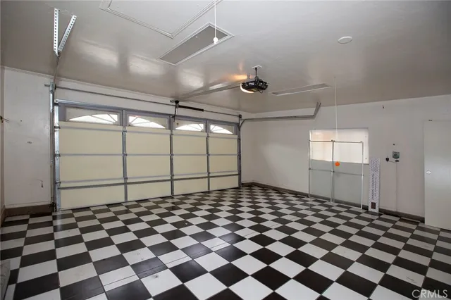 a black and white checkered floor