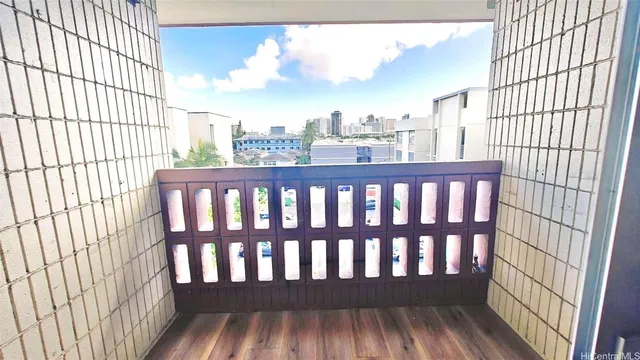 a view of a balcony