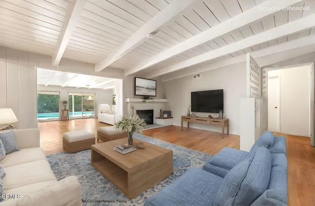 a view of dining room hardwood floor