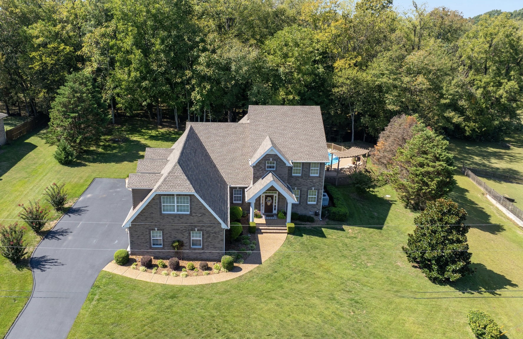 an aerial view of a house