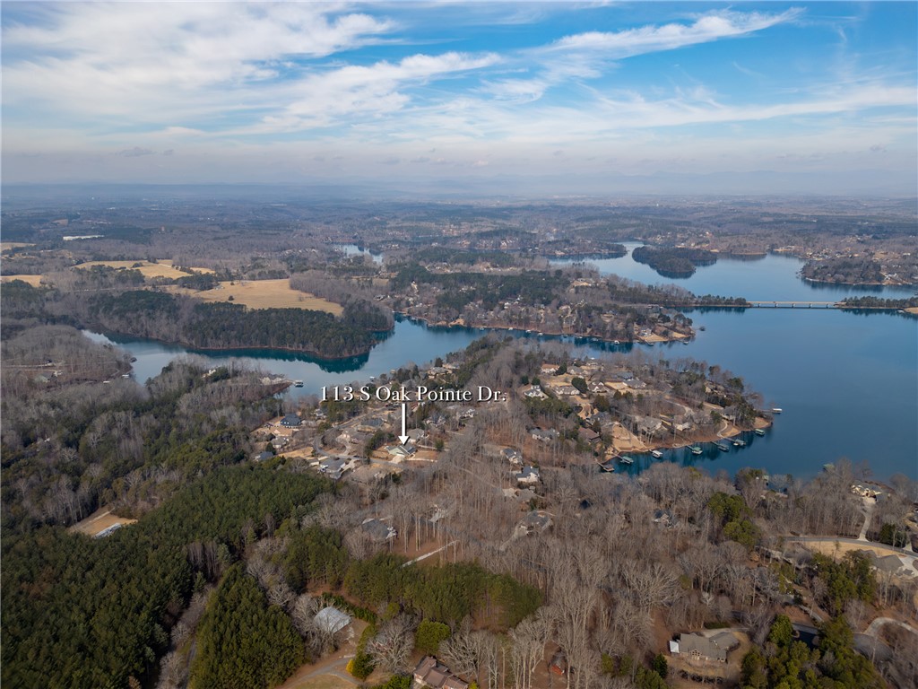 113 South Oak Pointe Drive Seneca, SC 29672 - Photo 39 of 50 This elevated view captures the extensive lakefront community and its natural surroundings.