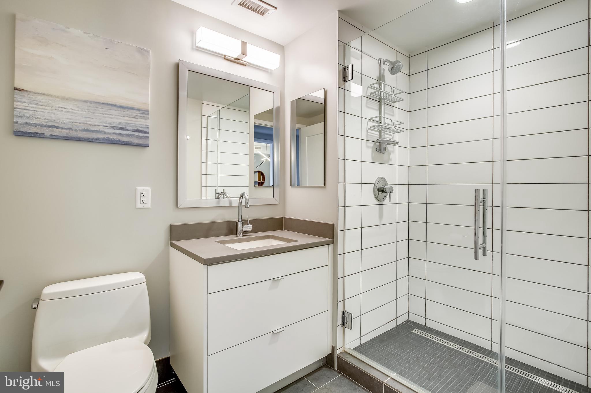 1300 4th Street Southeast, Unit 408 Washington, DC 20003 - Photo 25 of 57 Primary Bath with glass enclosed shower