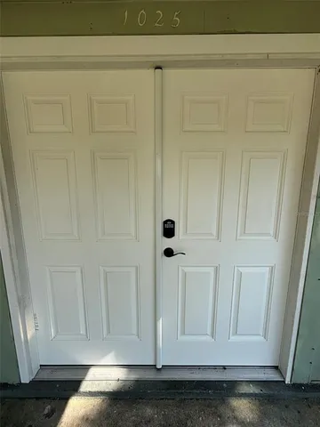 a view of wooden door