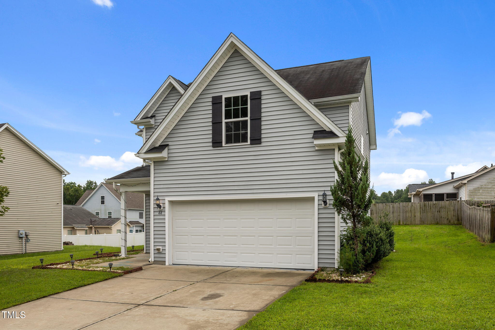 88 Arbor Loop Angier, NC 27501 - Photo 3 of 36 a front view of a house with a yard and garage