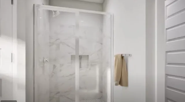 a bathroom with a shower