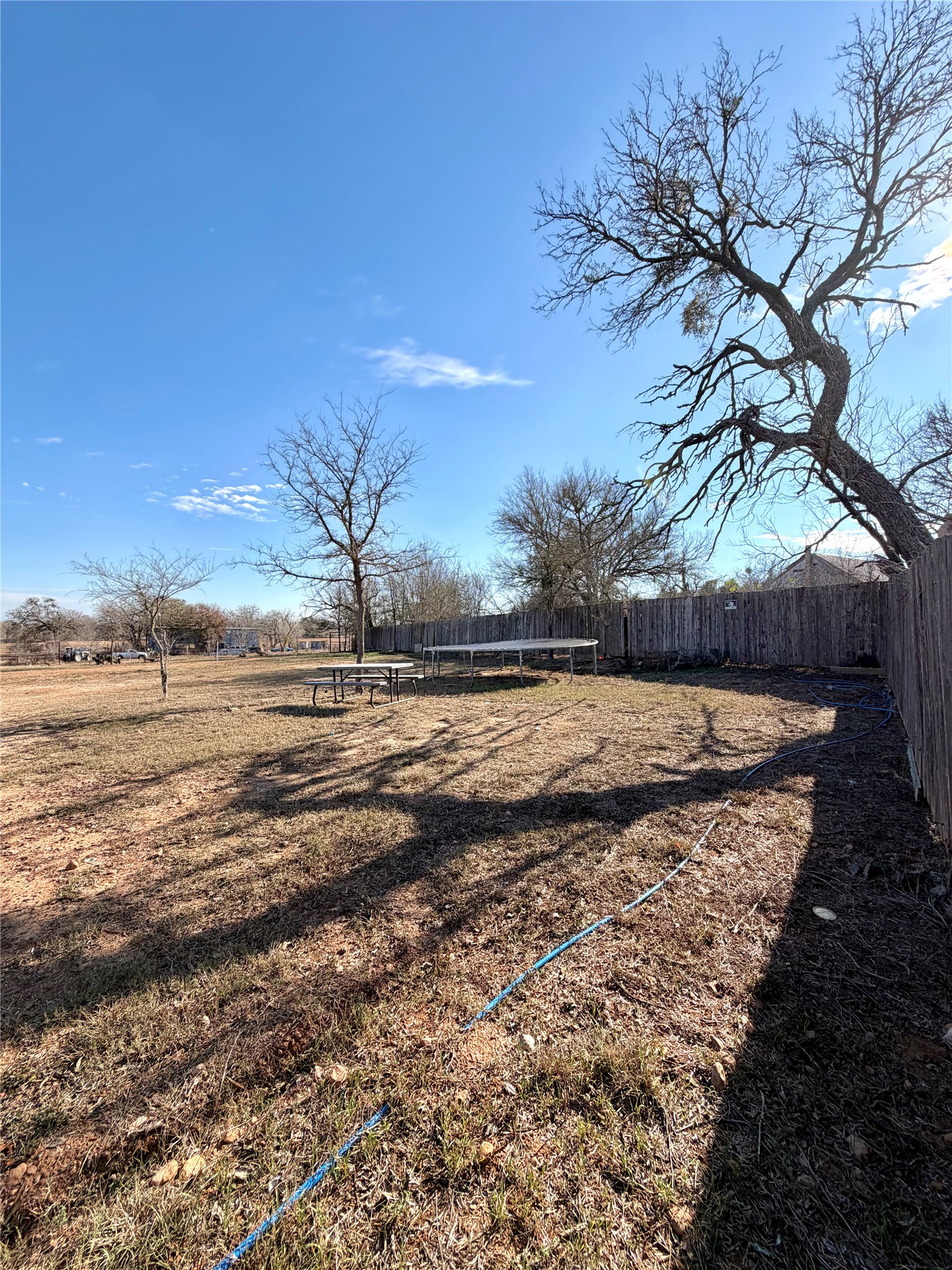 3248 Dale Lane Dale, TX 78616 - Photo 8 of 16 Fenced backyard with a trampoline