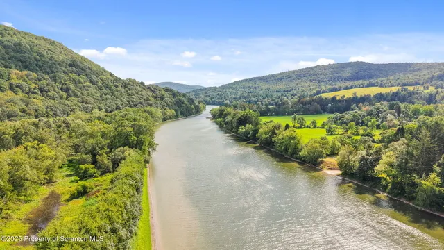 a view of a lake with a mountain in the background