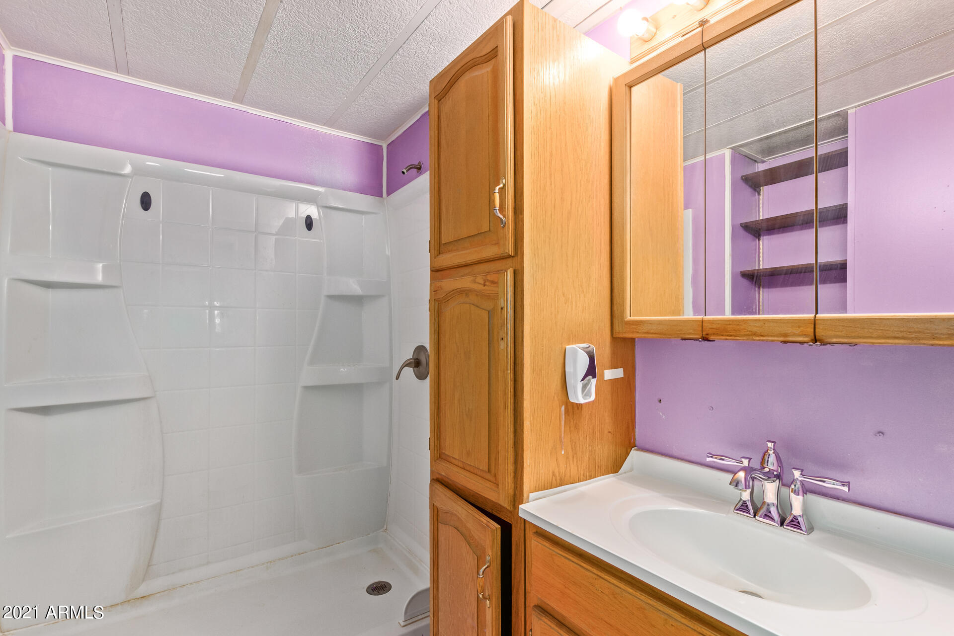 18835 North 25th Way Phoenix, AZ 85050 - Photo 15 of 24 a bathroom with a sink shower and a mirror