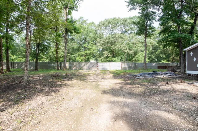 a view of backyard with green space