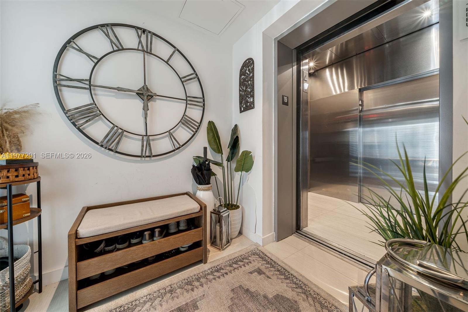 460 Northeast 28th Street, Unit 1901 Miami, FL 33137 - Photo 12 of 49 Private Elevator Foyer