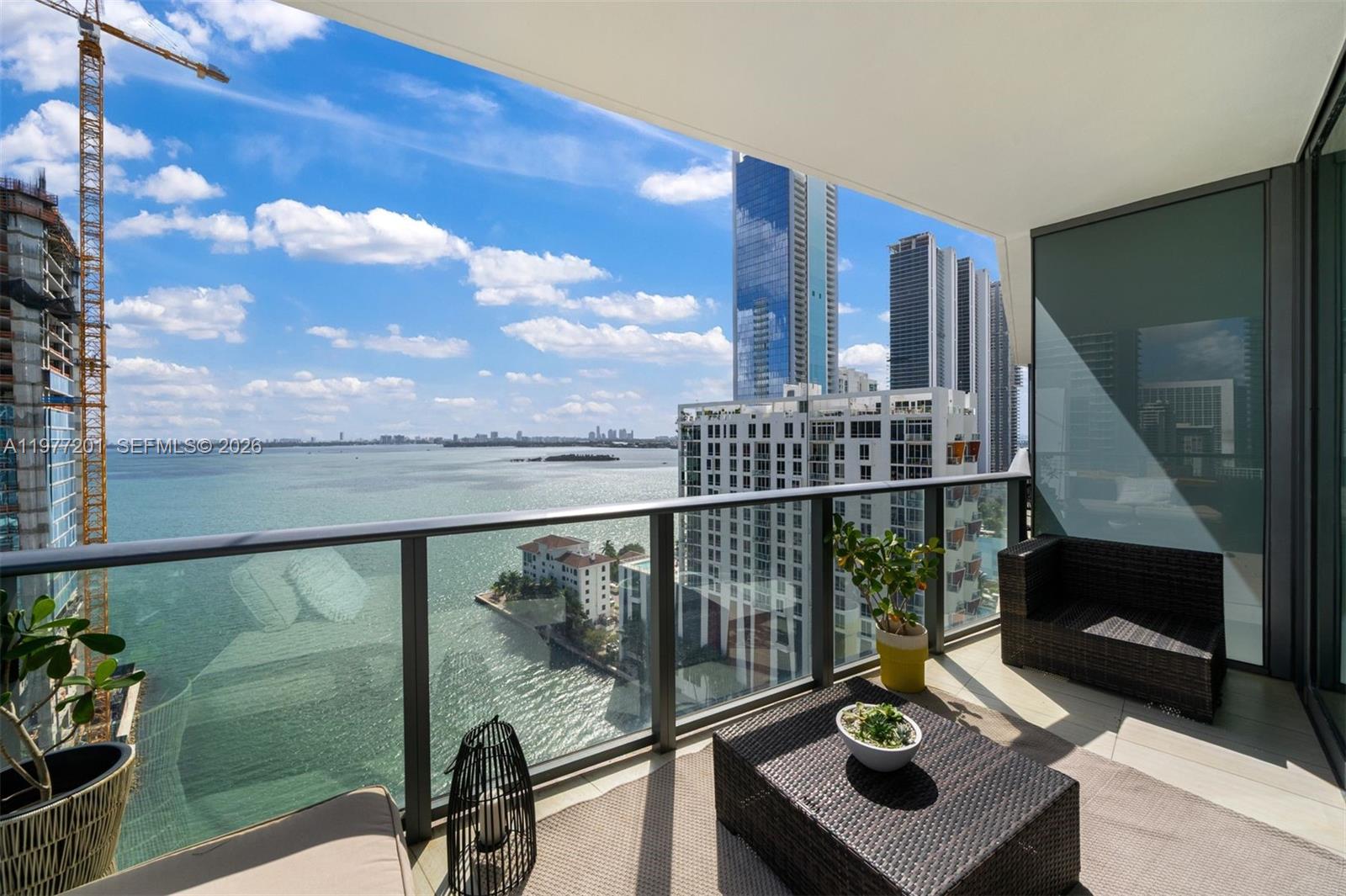 460 Northeast 28th Street, Unit 1901 Miami, FL 33137 - Photo 2 of 49 Wide Balcony with Bay Views