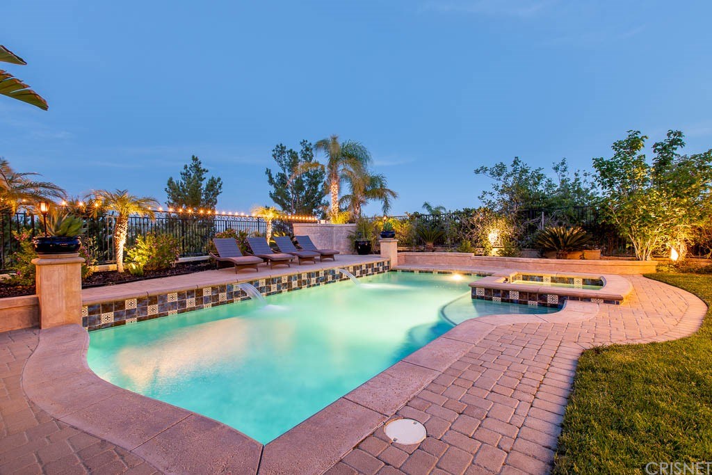 11564 Apulia Court Porter Ranch, CA 91326 - Photo 65 of 72 an aerial view of a house with yard swimming pool and outdoor seating