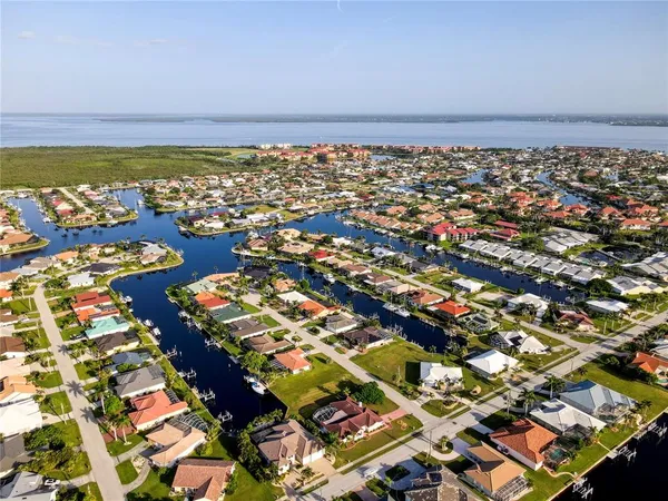 an aerial view of a city