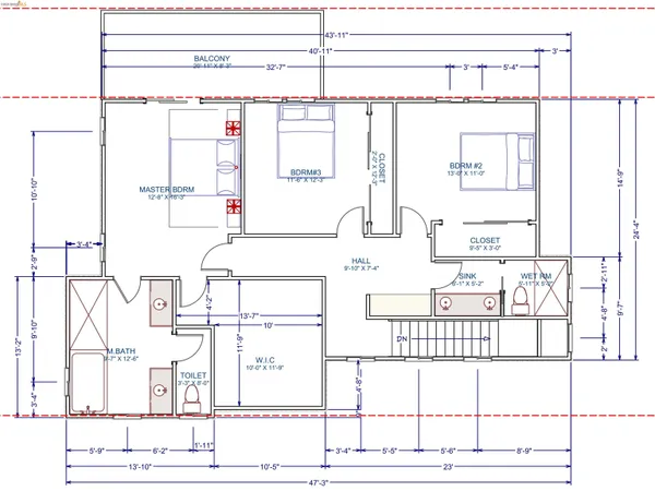 a view of a house with a balcony
