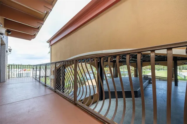 a view of a balcony with outdoor space