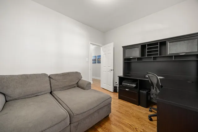 a bedroom with a bed and furniture