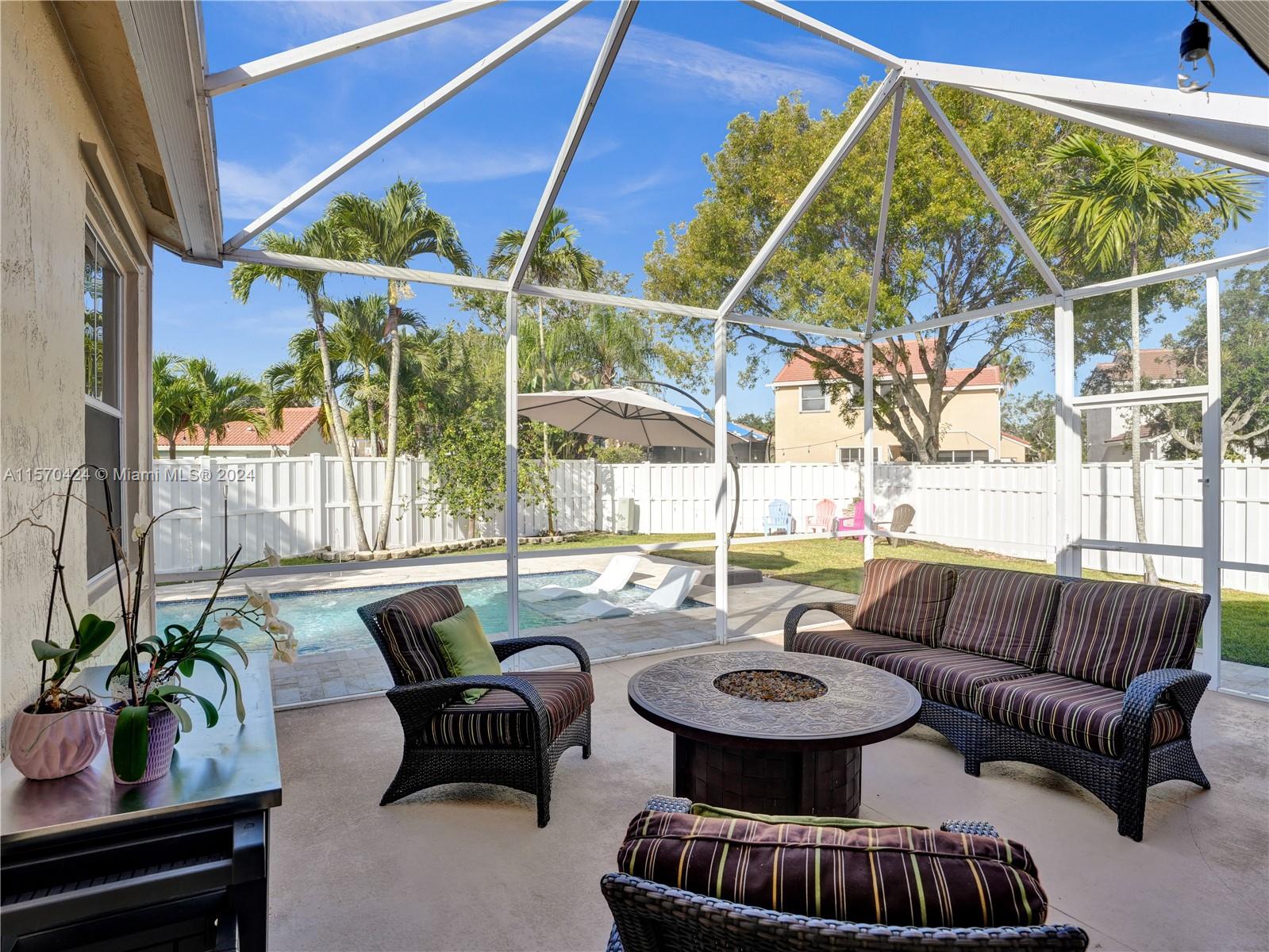 849 Falling Water Road Weston, FL 33326 - Photo 16 of 25 a outdoor living space with furniture and garden view