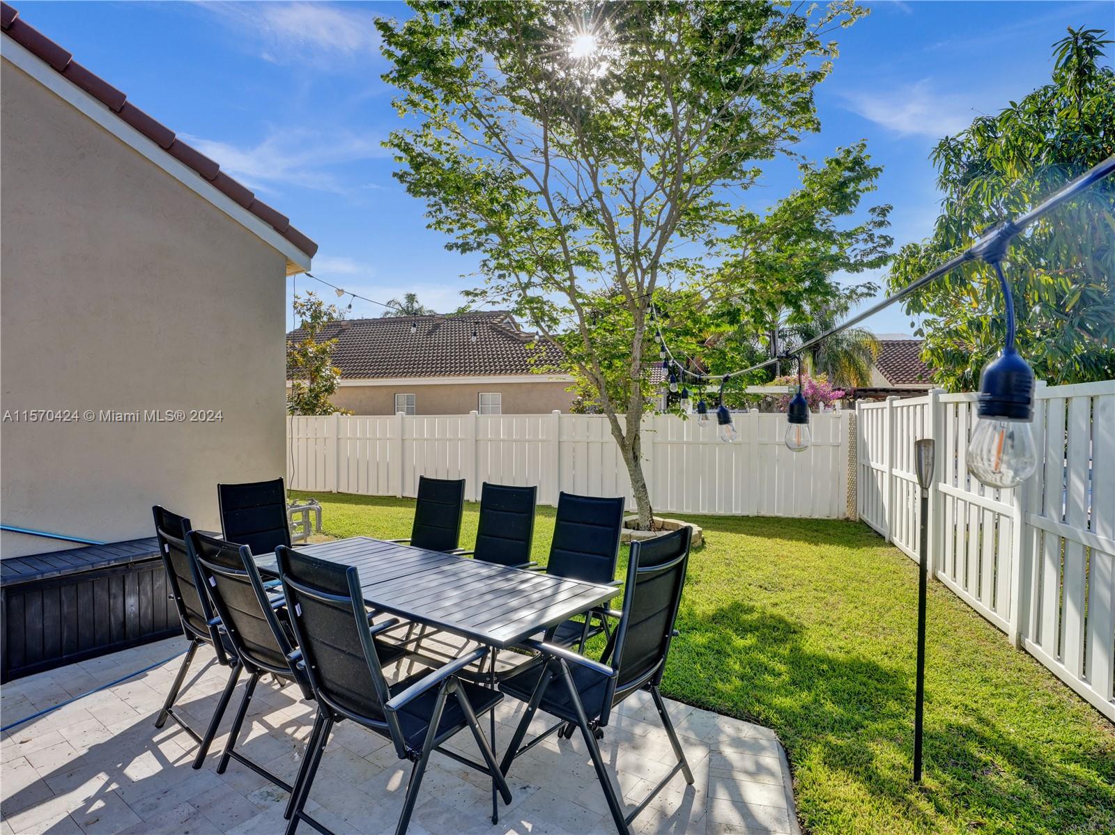 849 Falling Water Road Weston, FL 33326 - Photo 22 of 25 a view of an outdoor dining space with a table and chairs