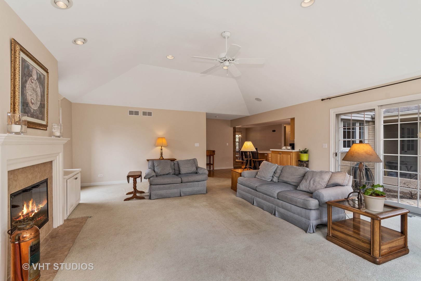 22W679 Poplar Road Glen Ellyn, IL 60137 - Photo 12 of 23 a living room with furniture and a fireplace