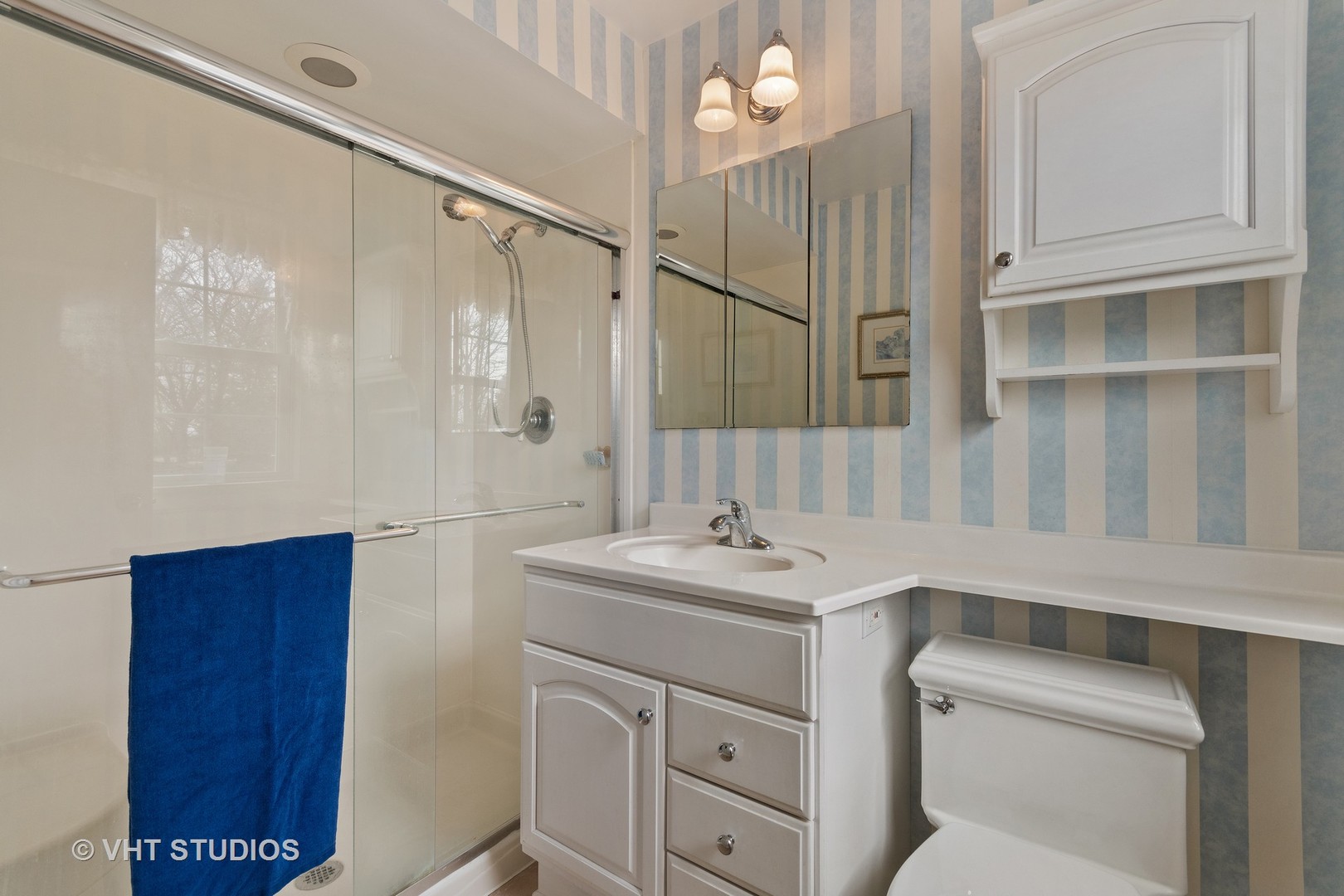 22W679 Poplar Road Glen Ellyn, IL 60137 - Photo 14 of 23 a bathroom with a sink a toilet and shower
