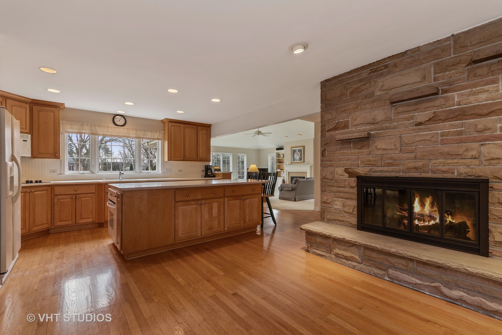 22W679 Poplar Road Glen Ellyn, IL 60137 - Photo 3 of 23 a living room with stainless steel appliances wooden floors and fireplace
