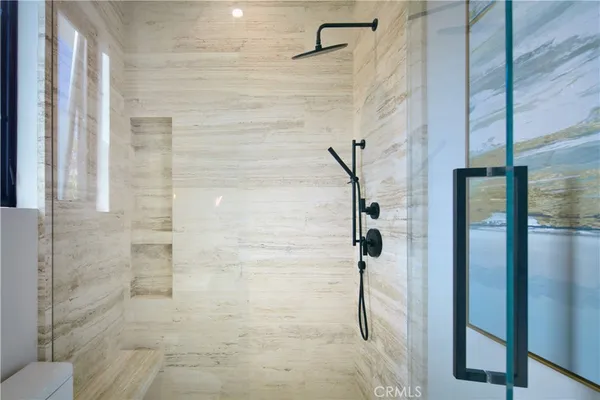 a bathroom with a shower