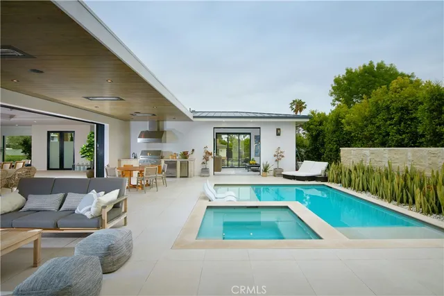 a living room with furniture