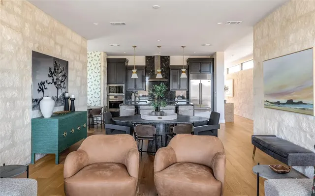 a view of a hallway with washer and dryer