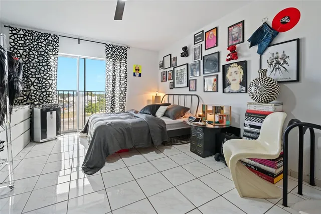 a bedroom with furniture and a bed