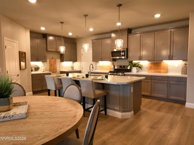 a kitchen with lots of counter top space