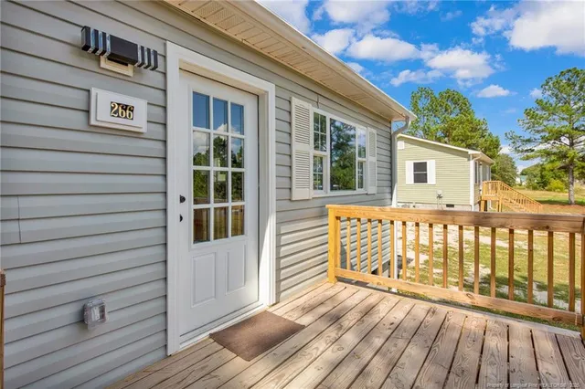 a view of a wooden deck