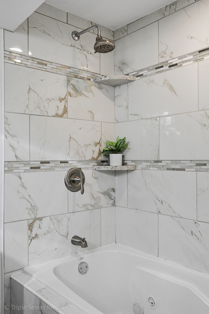 9149 South Aberdeen Street Chicago, IL 60620 - Photo 36 of 46 a bathroom with a sink and shower