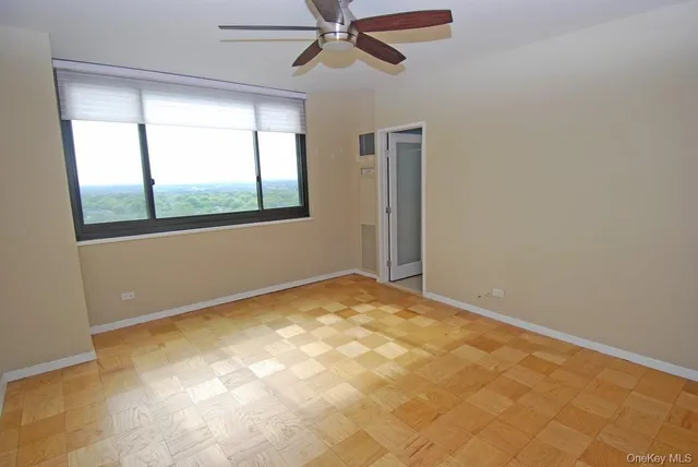 an empty room with a window