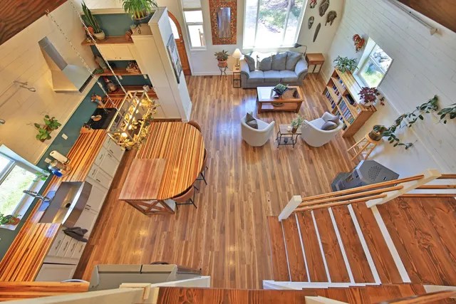 a backyard of a house with lots of green space