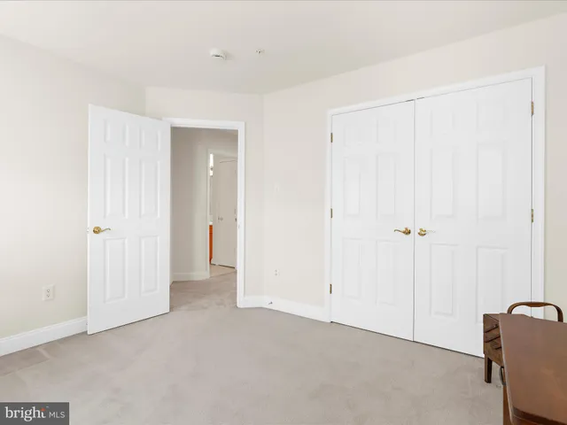 an empty room with closet