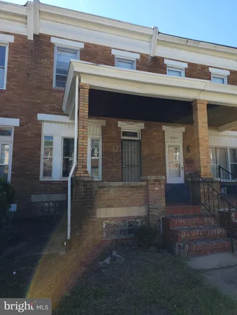 front view of a house with a small space