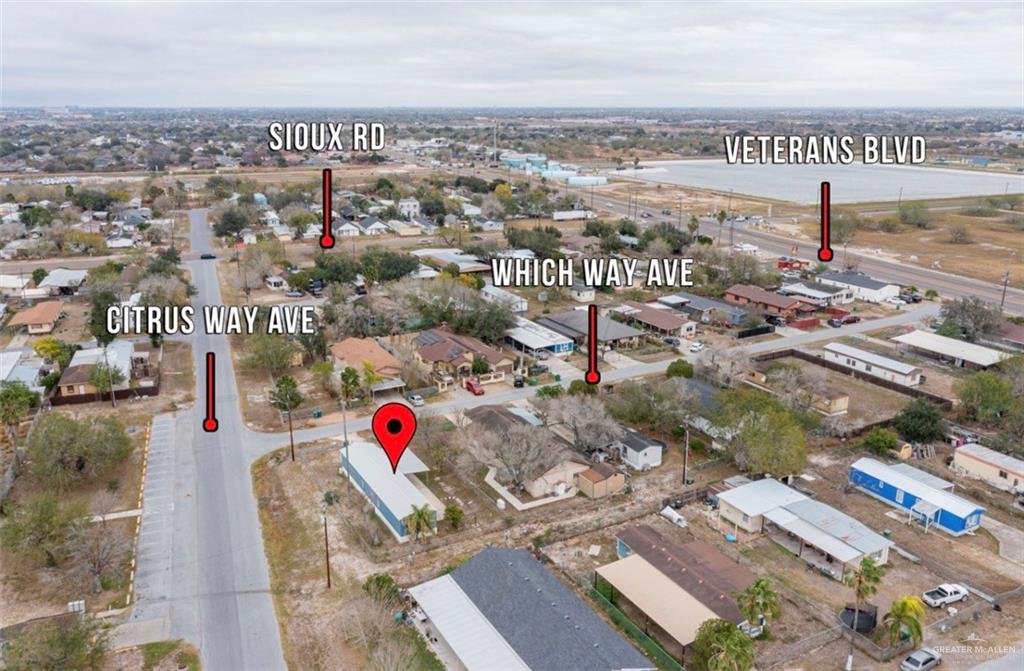 115 East Which Way Pharr, TX 78577 - Photo 20 of 20 Aerial overview of property's location with nearby suburban area